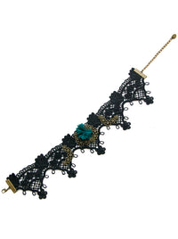 قلادة خرز دانتيل قابلة للتعديل عتيقة للنساء ، قلادة مزخرفة ، سوداء عرض التفاصيل