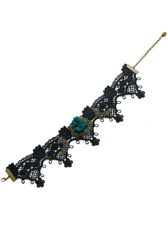 قلادة خرز دانتيل قابلة للتعديل عتيقة للنساء ، قلادة مزخرفة ، سوداء عرض التفاصيل