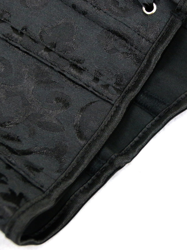 Gothic Renaissance Floral Brocade Front Busk Closure and Back Lace Up Corset