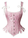 Renaissance Vintage Brocade Lace Up Bustier Overbust Corset Top