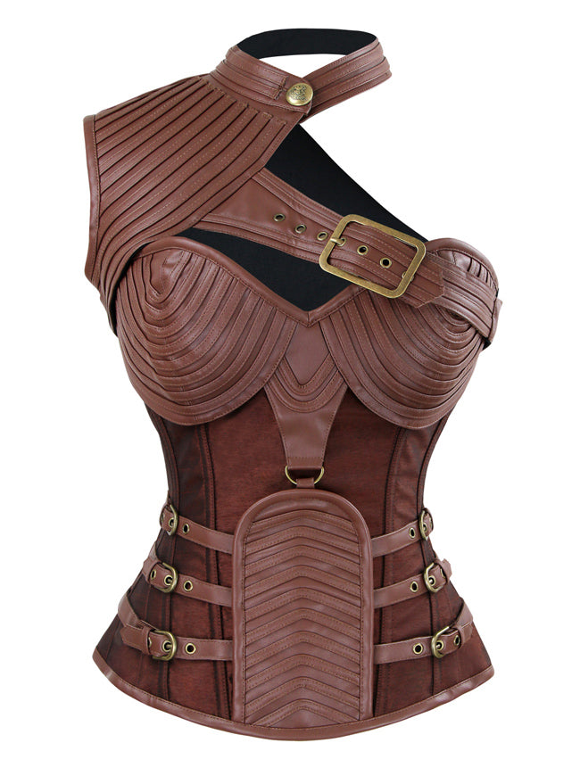 Steampunk Gothic Heavy Strong Steel Boned Corset with Zipper Main View