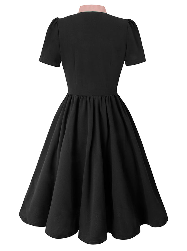 Short Sleeve Business Office Work Dress Back View