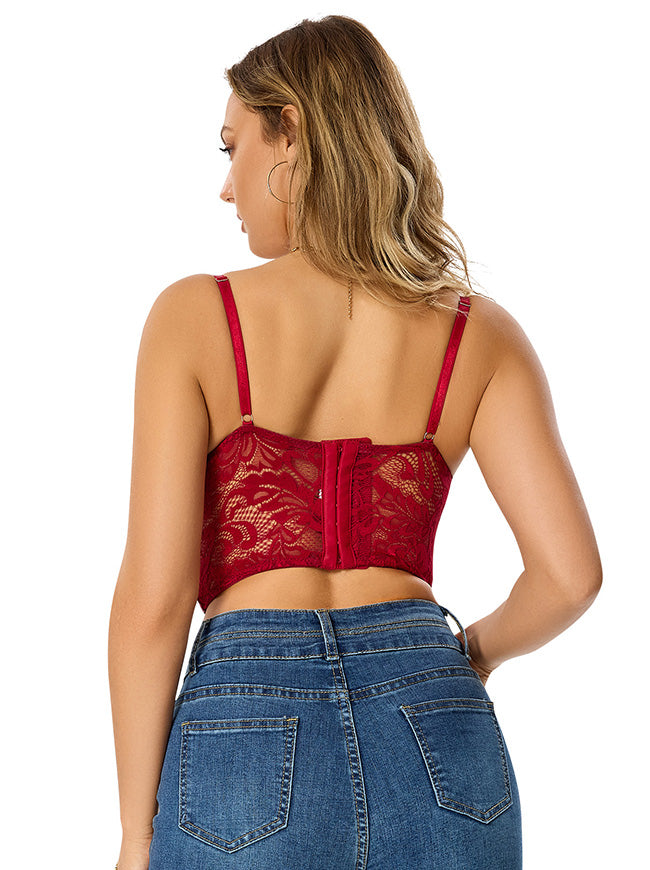 Leather Going Out Top Plus Size Bustier Bra Tops Back View