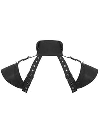 جاكيت كتف نسائي من Charmian بتصميم Gothic Viking Rivet Pauldron من Shruggle باللون الأسود - الصورة الرئيسية