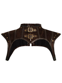 Steampunk Gothic Costume Accessories Leather Jacket Shrug Shoulder Armor Main Image
