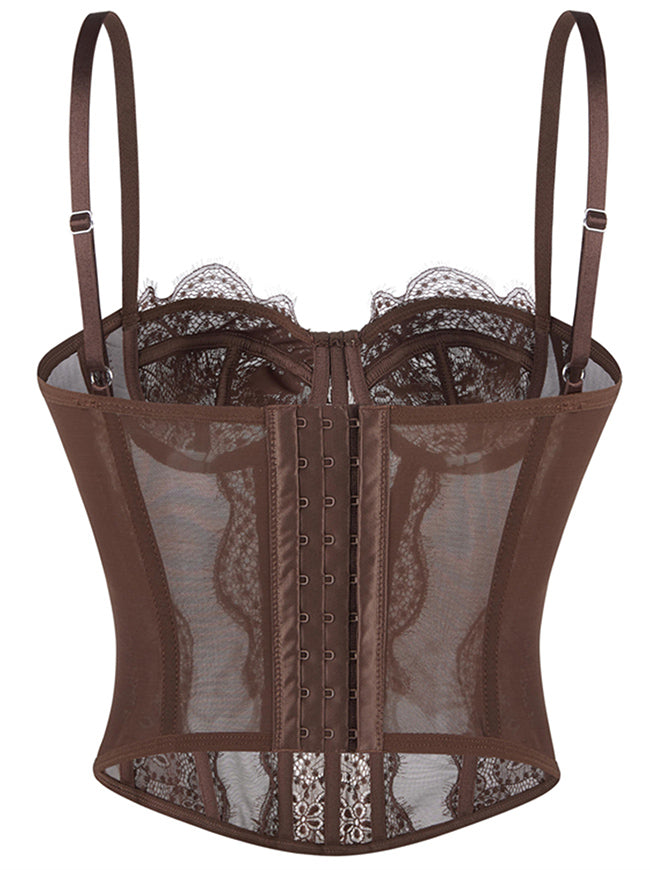 Corset Bustiers Cute Y2K Lace Tops Detail View