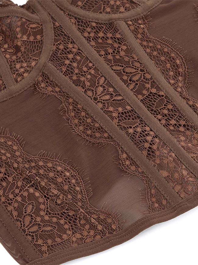 Clear Boned Corset Style Top for Concert Top Detail View