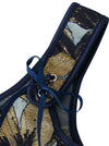 Vintage Floral Lace Up Bodyshaper Corset with Straps Detail View