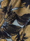 Charmian Women Vintage Gold Floral Printed U Neck Front Tie Overbust Bustier Bodice Corset
