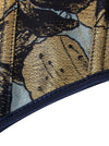 Charmian Women Vintage Gold Floral Printed U Neck Front Tie Overbust Bustier Bodice Corset