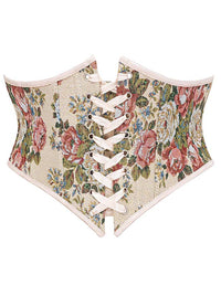 Charmian Women's Renaissance Vintage Floral Lace Up Corset Waist Belt Yellow Main Image