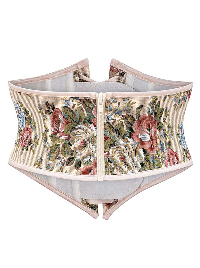 Floral Print Decorative Corset for Women Costume Belt Detail View