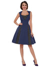 Women's A-Line Sleeveless Blue Bridesmaid Dresses Model View