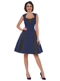Women's A-Line Sleeveless Blue Bridesmaid Dresses Model View