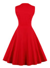 Plaid Patchwork Cocktail Christmas Party Dress Back View