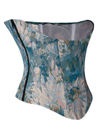 Brokat Jacquard mittelalterlichen Retro viktorianischen Renaissance Vintage Korsett Seitenansicht