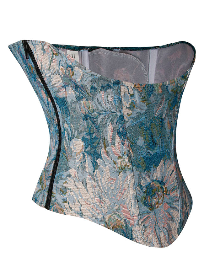 Brokat Jacquard mittelalterlichen Retro viktorianischen Renaissance Vintage Korsett Seitenansicht