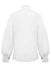 Mens White Gothic Pirate Medieval Shirts Back View