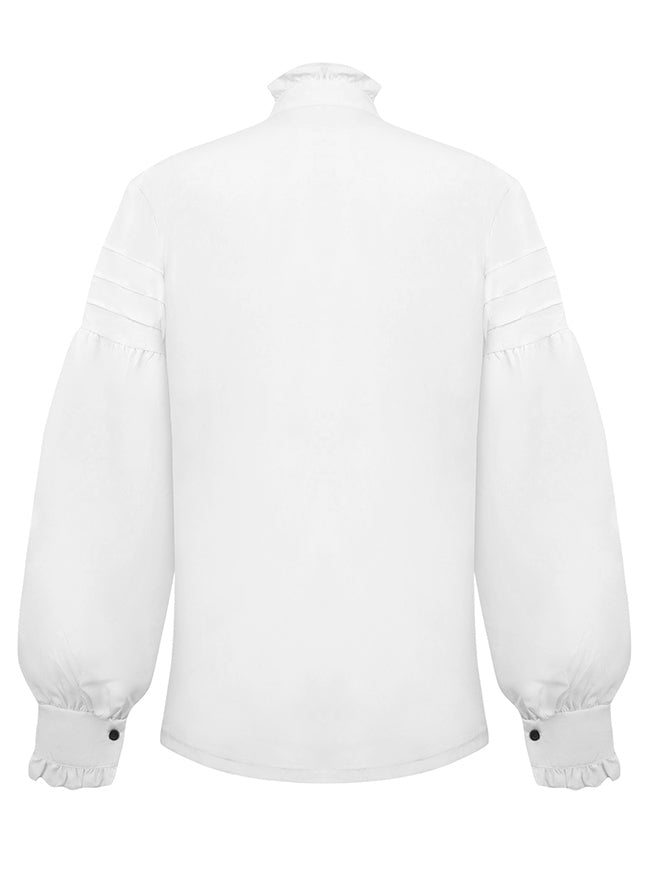 Mens White Gothic Pirate Medieval Shirts Back View