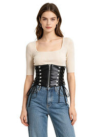 Gothic Underbust Corset Belt for Women Corset Waist Belt Model View