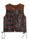 Charmian Men's Medieval Viking Leather Warrior Chest Armor Vest with Buckles Brown Main Image