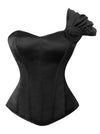 Charmian Women's Gothic Victorian One Shoulder Lace Up Boned Overbust Bustiers Corset Top