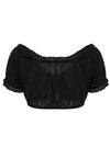 Going Out Top Puff Sleeve Crop Top Back View