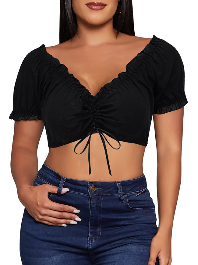 Women Coquette Tops Bar Outfit Model View