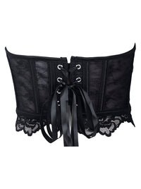 Y2K Corset Going Out Tops Black Bustier Top Back View