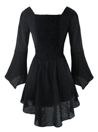 Black Victorian Princess Retro Cotton Fairy Sleeves Baby-doll Dress