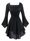 Victorian Gothic Tencel Cotton Lace Corset Top Tunic Dress Main Image