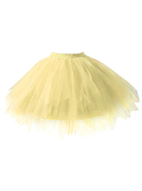 Vintage Yellow Elastic Waist Ballet Dance TuTu Halloween Costume Underskirt Main Image
