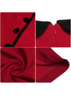 Retro 1950s Sleeve A Line Dress Detail View