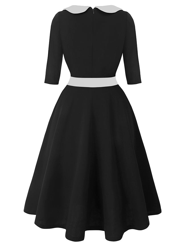 Killreal Womens Vintage 1950s Business Office Work Cocktail A-Line Midi Dress with Sleeve Navy Blue / S/Fit Bust: 33.9''-35.0'', Fit Waist: 27.6''- Killreal Womens Vintage 1950s Business Office Work Cocktail A-Line Midi Dress with Sleeve Navy Blue / S/Fit Bust: 33.9''-35.0'', Fit Waist: 27.6''-
