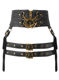 Steampunk Waist Bag Belt with Pouches Side View