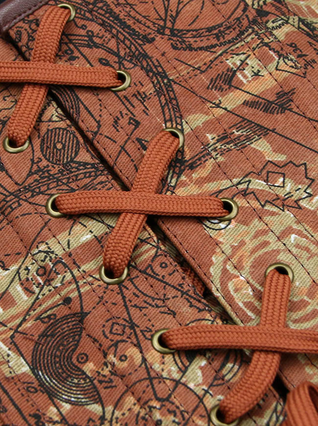 Retro Burlesque High Quality All-match Women Leather Punk Sweetheart Lace Up Body Shapewear Jacquard Lace Overbust Corset Tops Detail View