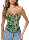 Floral Boned Lace Up Corset for Women Side View