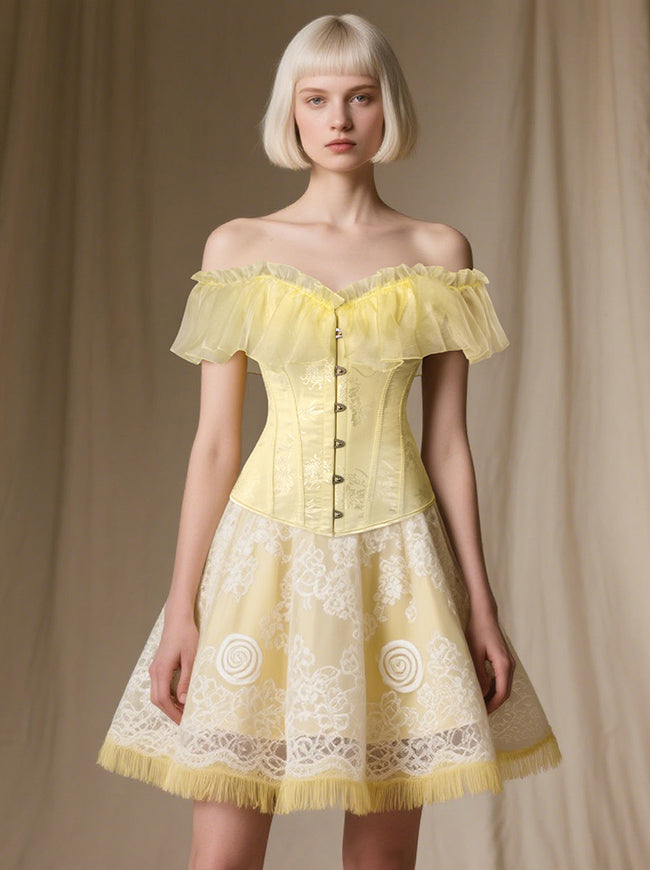 Floral Corset Top for Women Bustier Top Side View