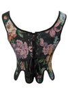Cottagecore Fantasy Floral Corset Bustier Detail View