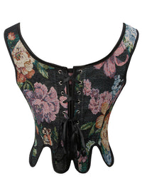 Cottagecore Fantasy Floral Corset Bustier Detail View