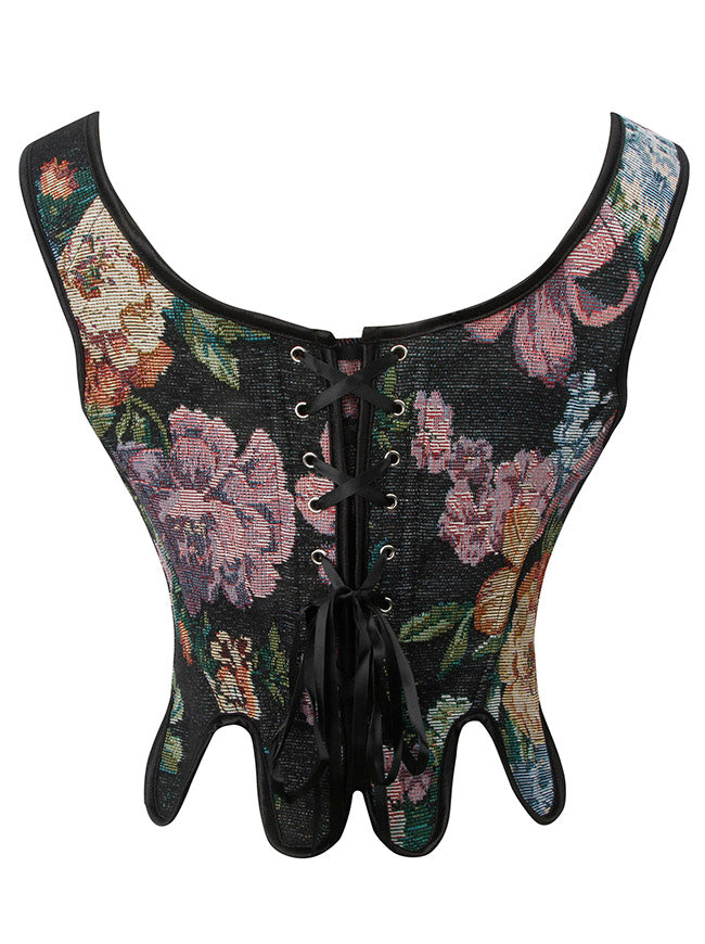 Cottagecore Fantasy Floral Corset Bustier Detail View