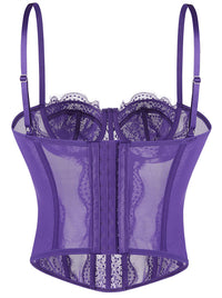 Strappy Lace Corsets for Women Push Up Back View