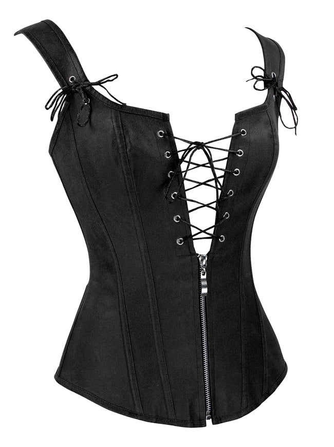 Vintage Renaissance Schnürung Bustier Korsett mit Strumpfband Seitenansicht