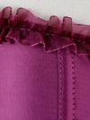 Women's Sexy Satin Push up Padded Halter Zipper Bustier Corset Top Purple Detail View