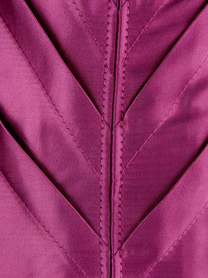 Women's High Quality Satin Padded Halter Zipper Waist Cincher Bustier Corset Top Purple Detail View