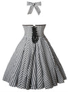 Halter Plaid Rockabilly Swing Party Cocktail Dress Back View