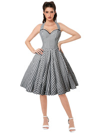 Ärmelloses Vintage-Kleid im 50er-Jahre-Stil in Übergröße Modellansicht