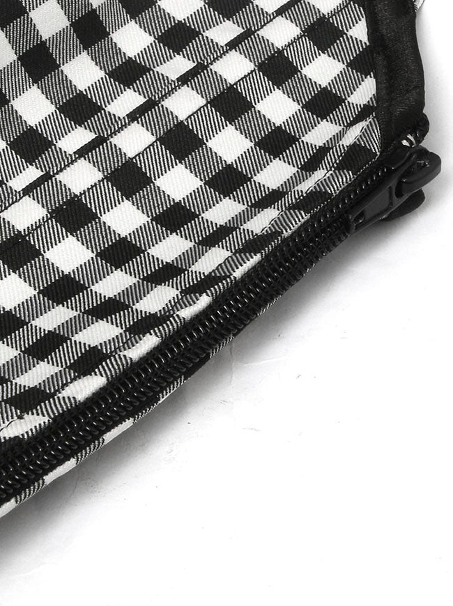 Damen Retro Karierte Kleider Detailansicht