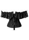 Female Floral Print Ruffled Sleeves Corset Top Back View