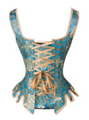Steampunk Halloween Brocade Jacquard Waist Cincher Vest Corset Top Back View
